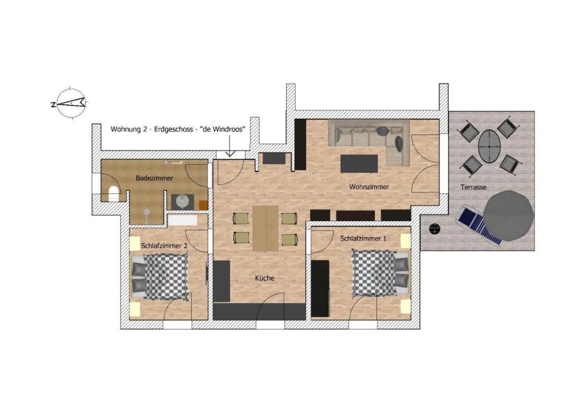 Ferienwohnung De Windroos Born Εξωτερικό φωτογραφία